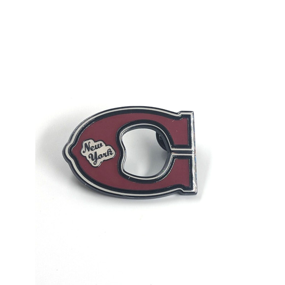 Coach New York Red Letter C Silver Tone Enamel Lapel Pin Fashion Jewelry Promo - Picture 6 of 6